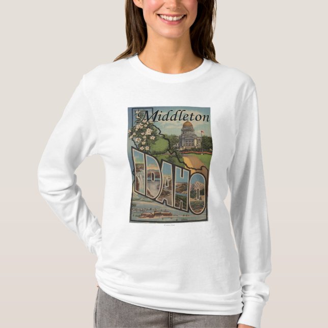 Camiseta Middleton, Idaho - grandes cenas da letra (Frente)
