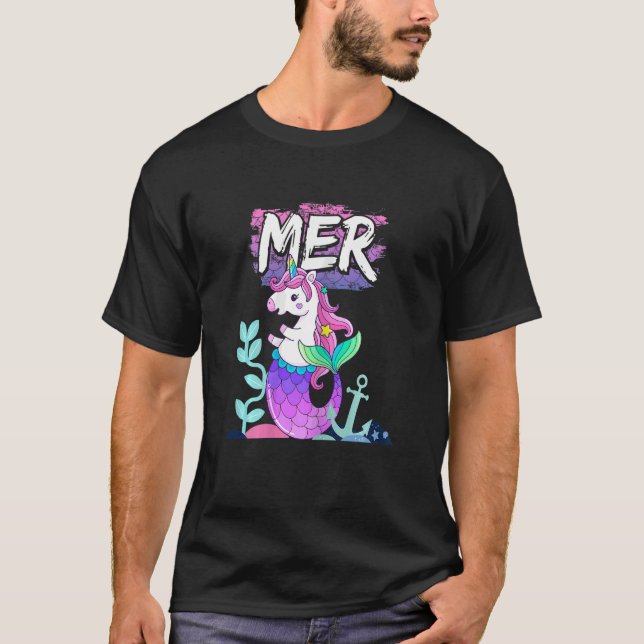 Camiseta Mídia Mágica Mermicorn Unicorn Sereia MER (Frente)