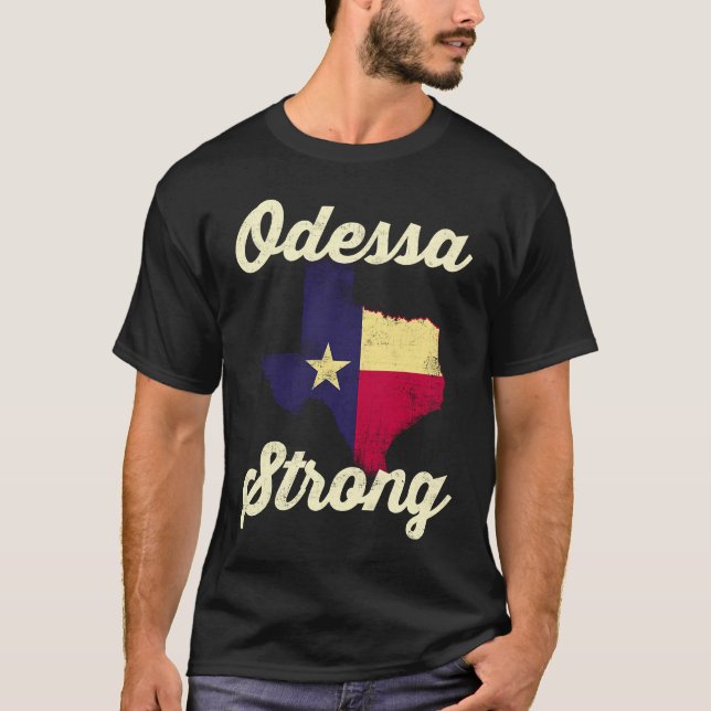 Camiseta Midland Odessa TX Strong Love Pray Support Texas M (Frente)