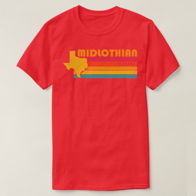 Camiseta Midlothian Texas Vintage angustiou Souvenir (Frente do Design)