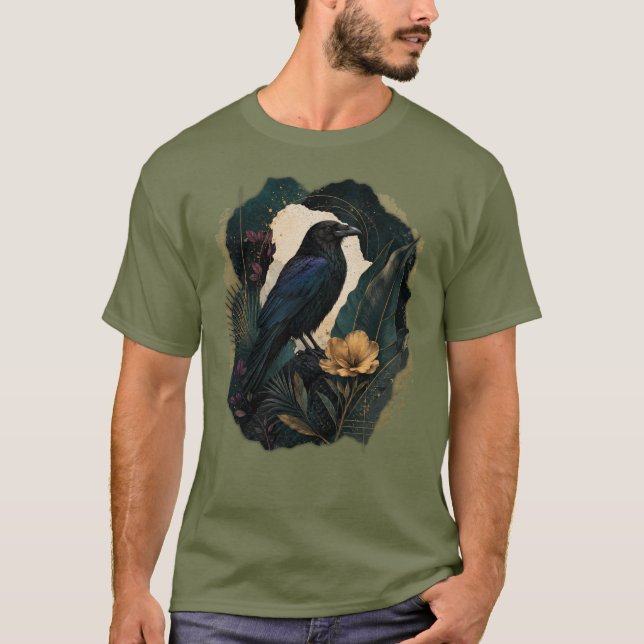 Camiseta Midnight Botanical Raven (Frente)