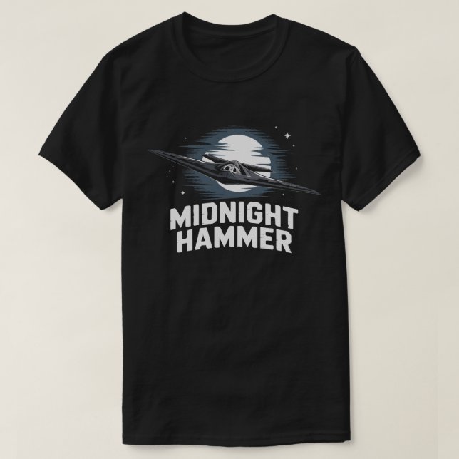 Camiseta Midnight Hammer B-2 Stealth Bomber | GBU- (Frente do Design)