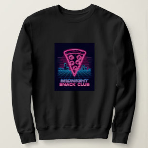 Camiseta Midnight Snack Club - Neon Synthwave Pizza Slice