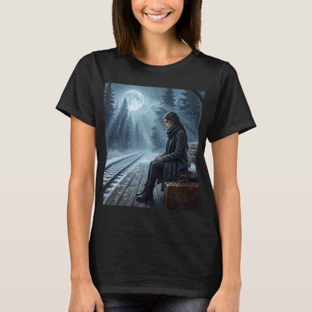 Camiseta Midnight Solitude Shirt–Dark Dream Aesthetic tee (Frente)