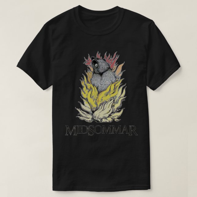 Camiseta Midsommar Bear em chamas (Frente do Design)