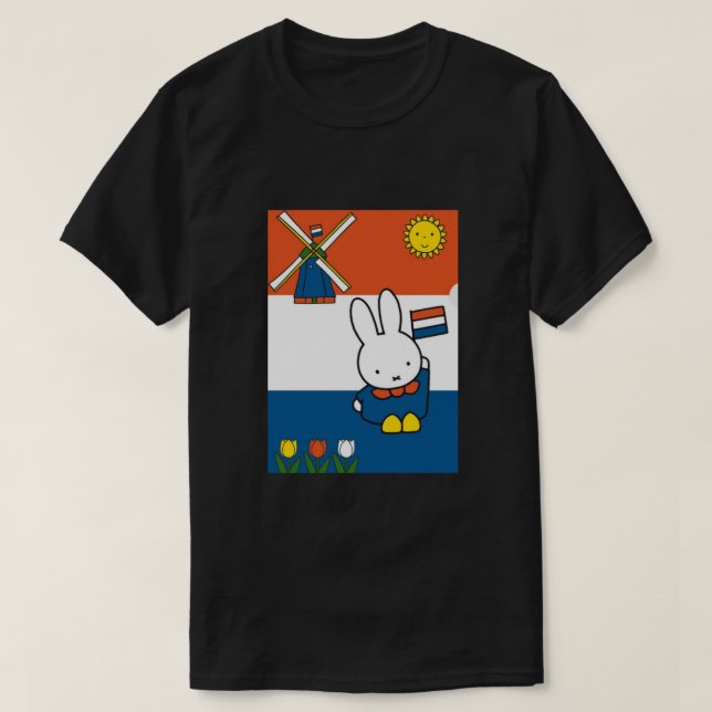 Camiseta Miffy na Holanda - Nijntje nos Países Baixos (Frente do Design)