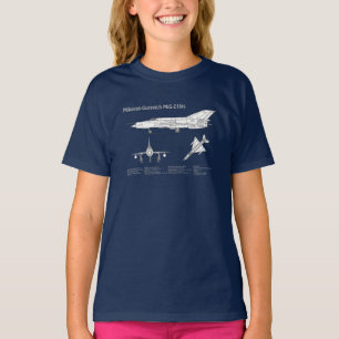 Camiseta MiG-21 bis - ABD (Planos de Impressão Blueprint do