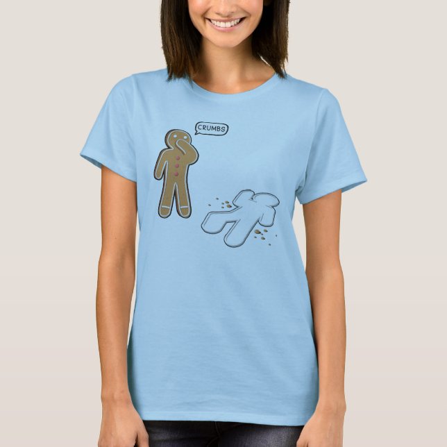 Camiseta MIGALHAS da cena do crime irónica do homem de (Frente)