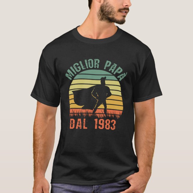 Camiseta Miglior Papà Dal 1983 Compleanno Padre Retro Vinta (Frente)