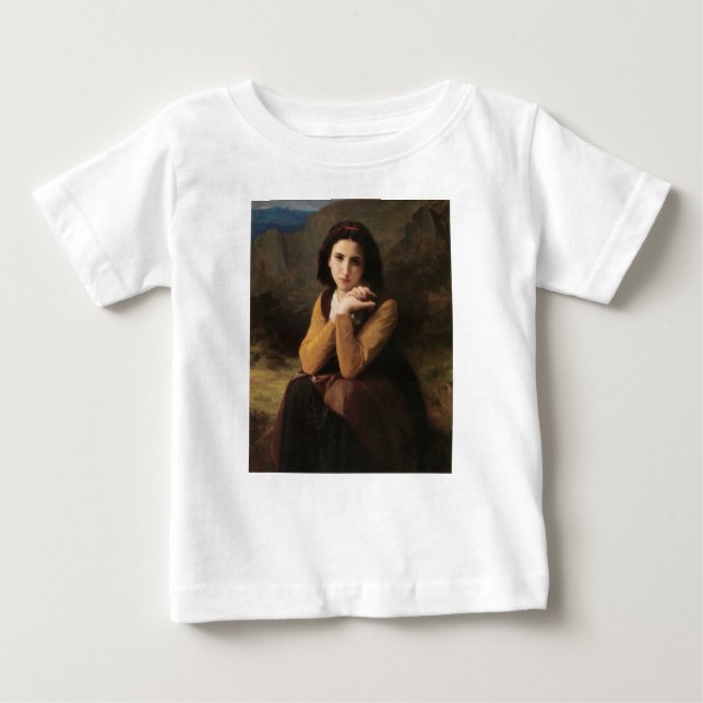 Camiseta Mignon (Jovem Francesa Doce) (por Bouguereau) (Frente)
