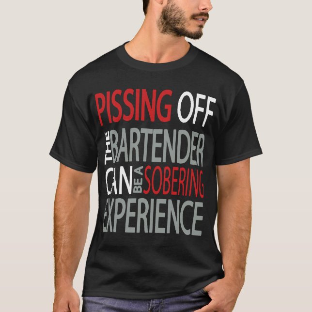 Camiseta Mijar fora do t adulto engraçado do barman do (Frente)