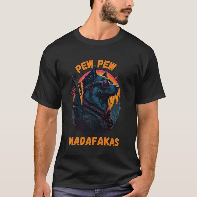Camiseta mijo madafakas - cão engraçado (Frente)