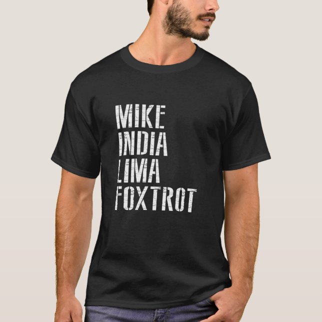 Camiseta Mike India Lima Foxtrot Roupa (Frente)