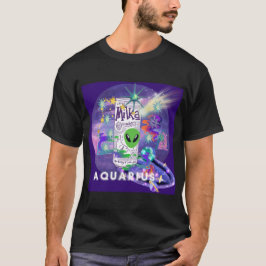 Camiseta Mikitiez aquarius galáxia verão brilhar cerveja