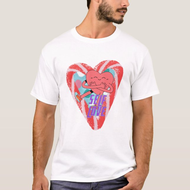 Camiseta Mikitiez coração rosa selflove junho gêmeos (Frente)