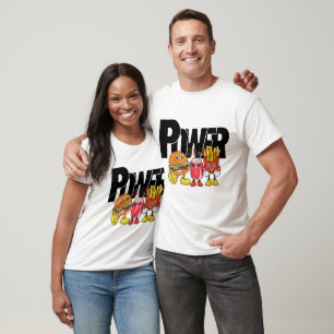 Camiseta Mikitiez hambúrguer batata frita casal poderoso 