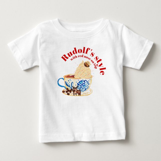 Camiseta Mikitiez rudolf rudolf cereja de natal (Frente)