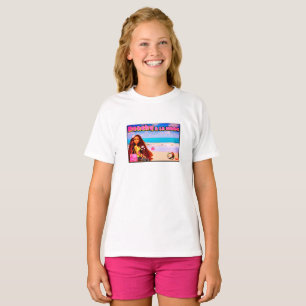 Camiseta Mikitiez Thailand coconut Beach lotus rosa branco