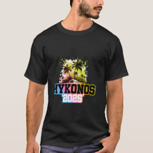 Camiseta Míkonos 2025 Grécia Colorida Férias em Equipe