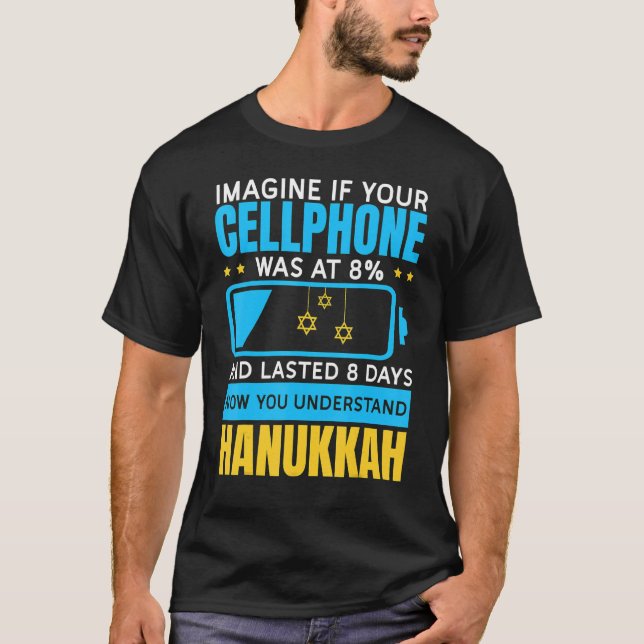 Camiseta Milagre de Hanukkah Chanukah Explicou Batte de 8 D (Frente)