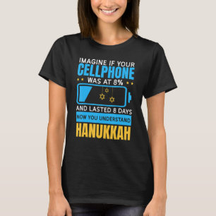 Camiseta Milagre de Hanukkah Chanukah Explicou Batte de 8 D