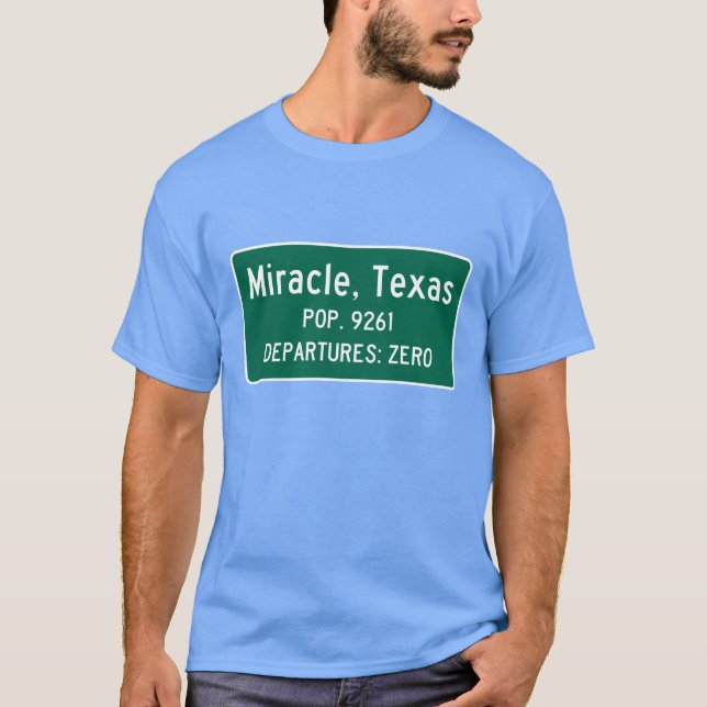 Camiseta Milagre, sinal de tráfego de Texas (Frente)