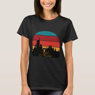 Camiseta Milan Duomo Retro Synthwave Viagem