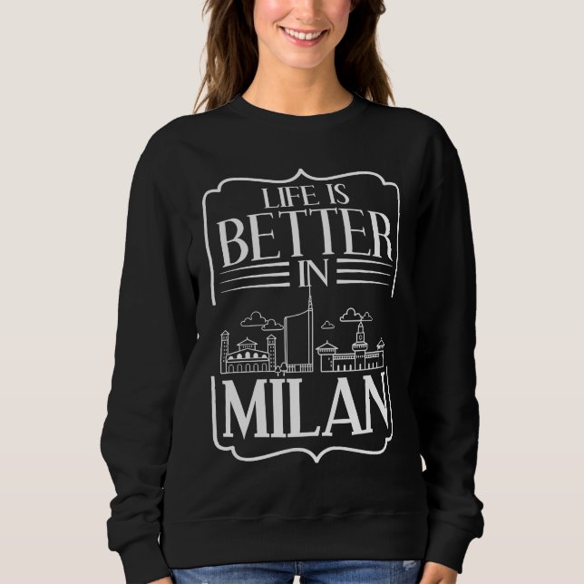 Camiseta Milan Italy City Skyline Map Travel (Frente)