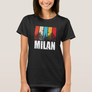 Camiseta Milan Skyline Retro Itália Do Norte De Itália Milã