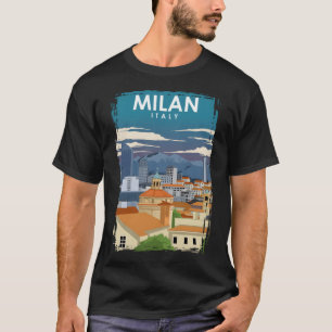 Camiseta Milão Itália Vintage Poster de viagens Retroativo