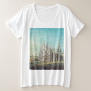 Camiseta Milão Piazza del Duomo década de 1850 por Carlo Bo