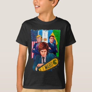 Camiseta Milei Presidente 2023 Donald Trump Jair Bolsonaro