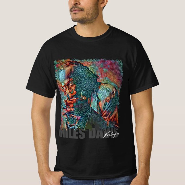 Camiseta MILES DAVIS - retrato NFT por Marco Aureggi (Frente)