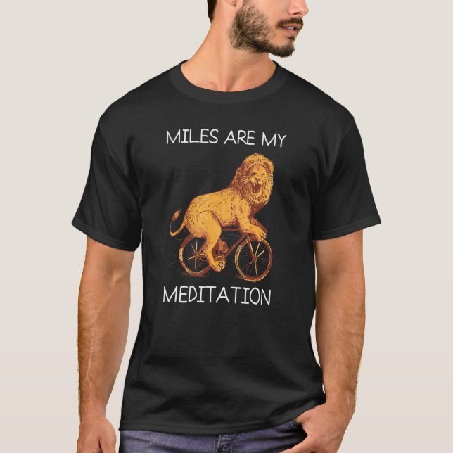 Camiseta Miles Meditation Mountain Bike Mtb Lion Cycling Bi (Frente)