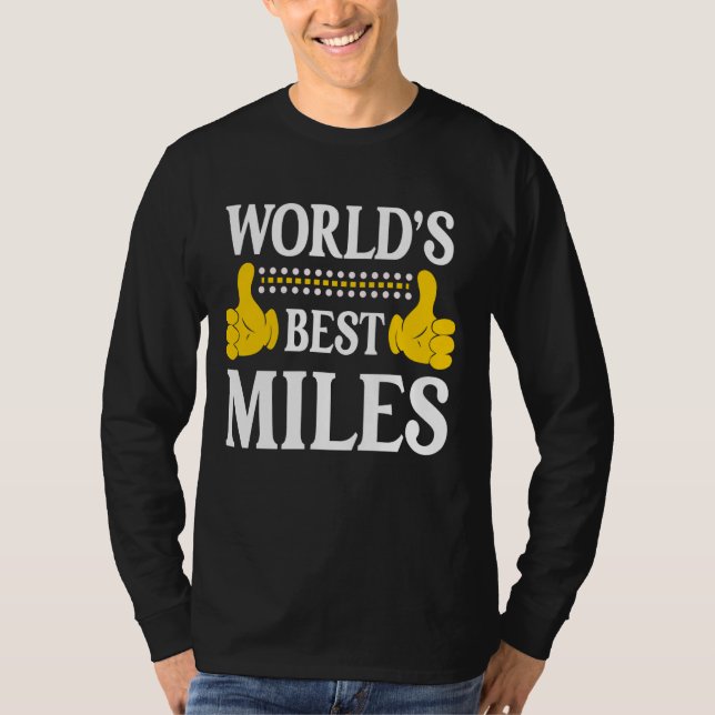 Camiseta Miles Surname Funny Team Family Sobrenome World's (Frente)