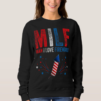Camiseta Milf Man I Love Fireworks American 4 de julho Me
