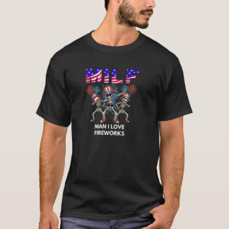 Camiseta MILF Man I Love Fireworks Engraçado 4 de julho Dab