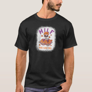 Camiseta MILF Man I Love Quall Funny Skeleton Pumpkin Autum