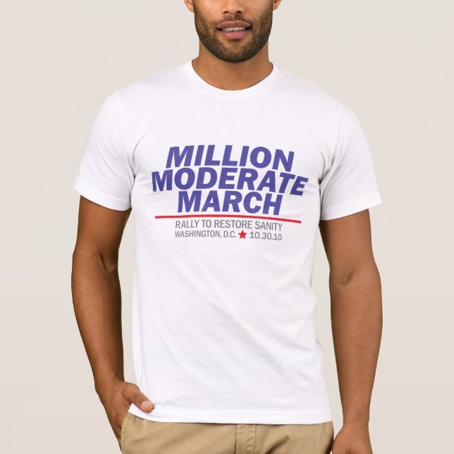 Camiseta Milhão pilhas azuis moderadas de março (Frente)