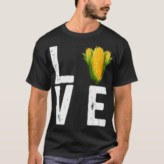 Camiseta Milho Engraçado Adora Milho Agricultor Farmante Fú