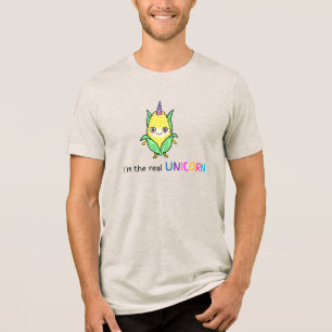 Camiseta Milho Kawaii Unicórnio Piada de Legume Divertida C
