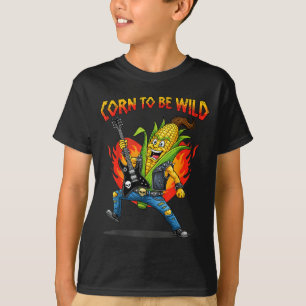 Camiseta Milho para ser um roqueiro selvagem de guitarra pu