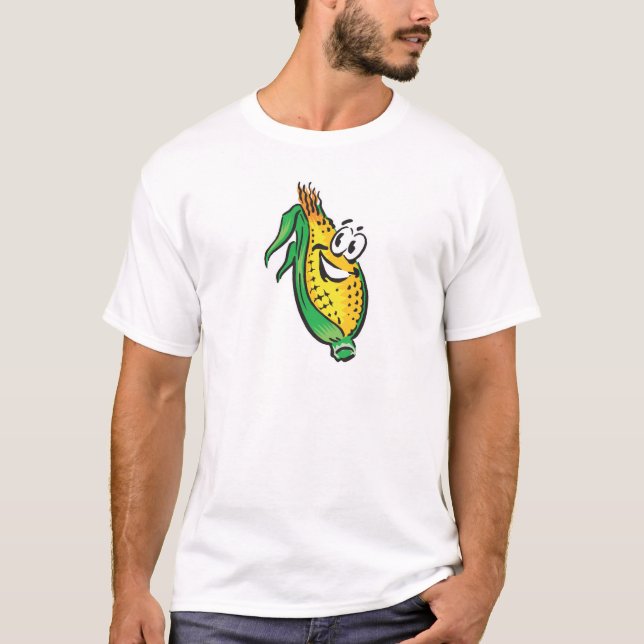 Camiseta milho rosto feliz no berço (Frente)