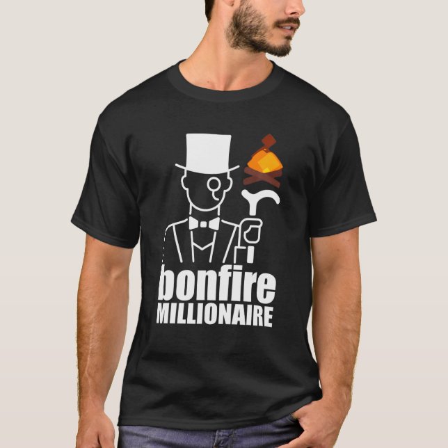 Camiseta Milhões de Criptomoeda de Moedas de Bonfire (Frente)