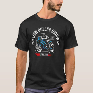 Camiseta Milhões de Dólares Rodovia CO EUA HWY 550 Motocicl