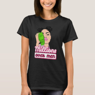 Camiseta Milhões Sobre Dinheiro de Amor de Mulher