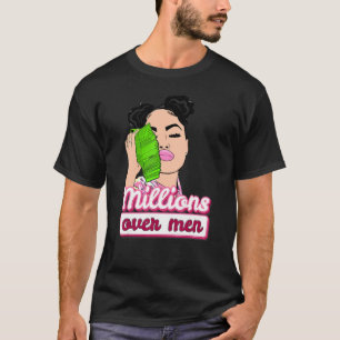 Camiseta Milhões Sobre Dinheiro de Amor de Mulher