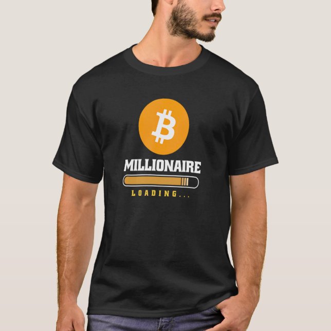 Camiseta Milionário Bitcoin Crypto Carregando Criptomoeda (Frente)
