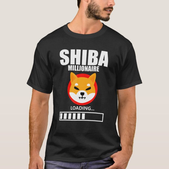 Camiseta Milionário do Shiba Coin Cryptocurrency Shiba (Frente)
