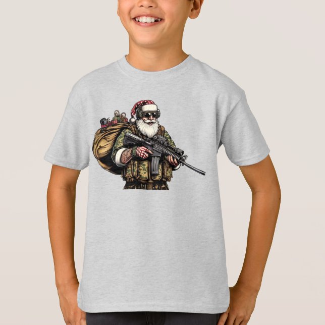 Camiseta Militares Engraçados/Papais noeis de Natal (Frente)